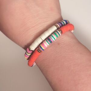 Set of 2 Heishi‎ Beaded Stretch Bracelets